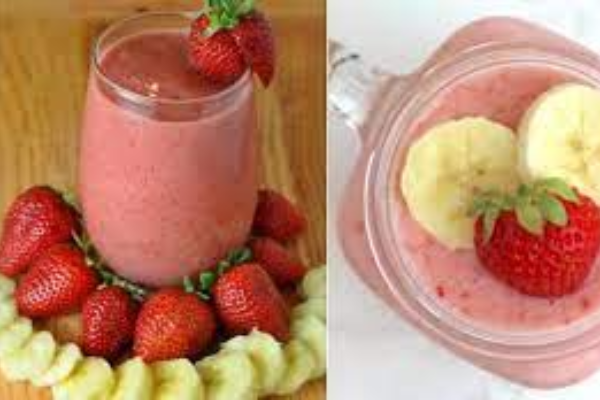 Muzlu Çilekli Smoothie / Banana Strawberry Smoothie